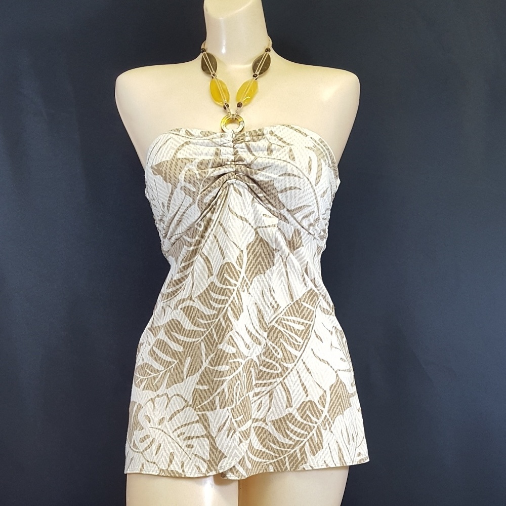 TOMMY BAHAMA XS Tie Back Halter Top Stretchy Flow - Picture 1 of 7